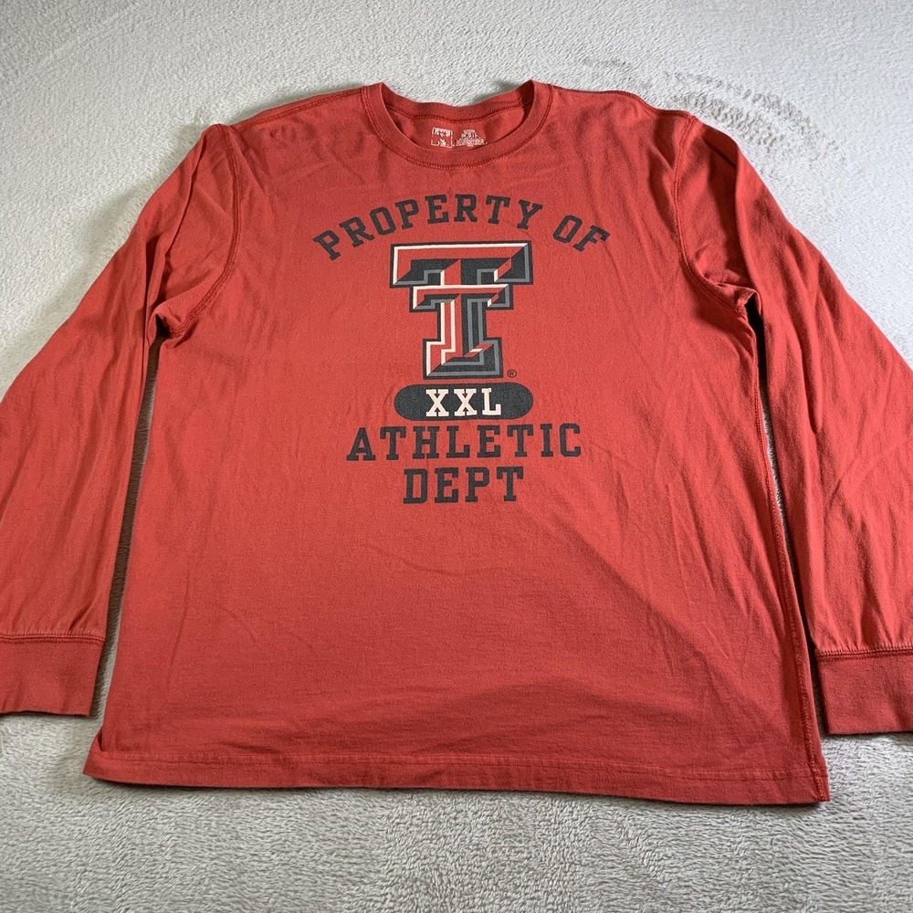Texas Tech Red Raiders Shirt Mens XL Red NCAA Football Long Sleeve Athletic